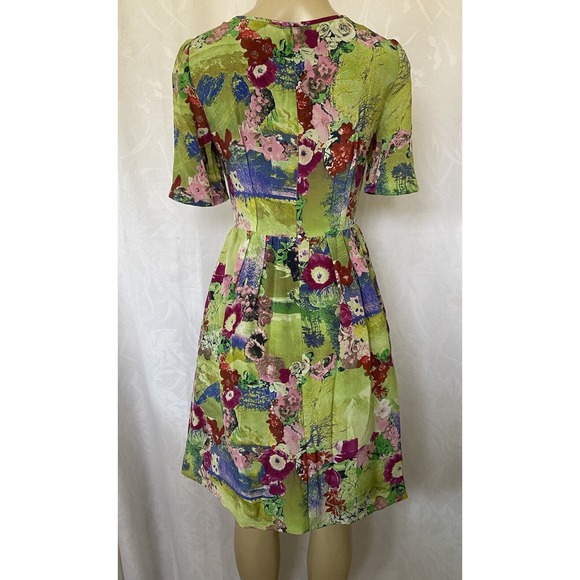 Anthropologie Peter Som Elizabeth Silk Postcard Dress Fit Flare Floral G… - Picture 5 of 11